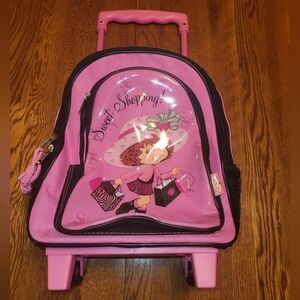 Kids Strawberry Shortcake Bookbag/Suitcase With Rollers